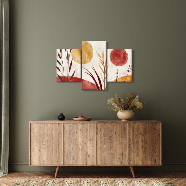 Kép - Növények és körök (90x60 cm)
