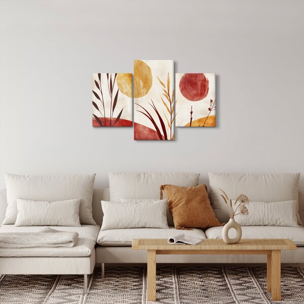Kép - Növények és körök (90x60 cm)