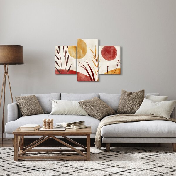 Kép - Növények és körök (90x60 cm)