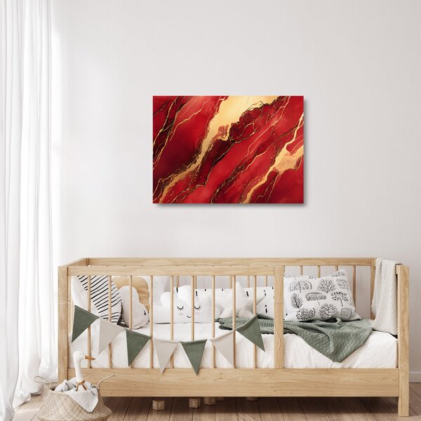 Üveg kép - Vörös-arany márvány (70x50 cm)