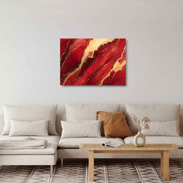 Üveg kép - Vörös-arany márvány (70x50 cm)
