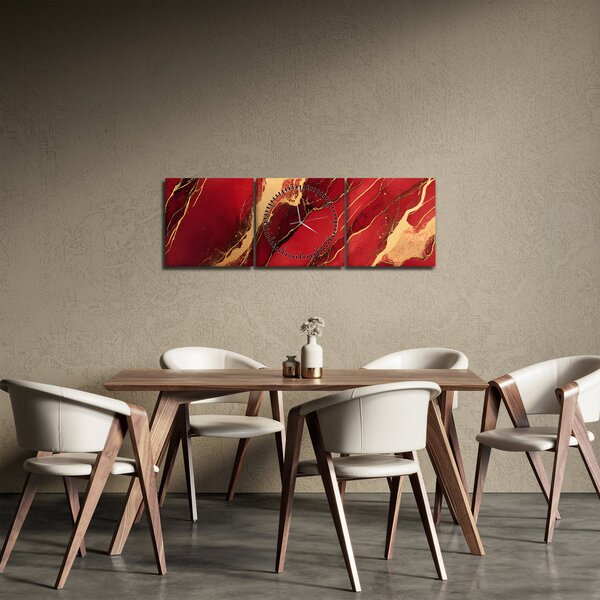 Kép - Vörös-arany márvány (órával) (90x30 cm)