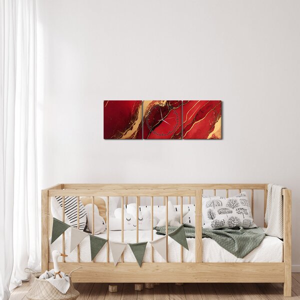Kép - Vörös-arany márvány (órával) (90x30 cm)