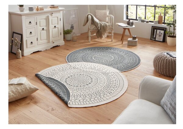Porto szürke-krémszínű kültéri szőnyeg, ø 140 cm - NORTHRUGS