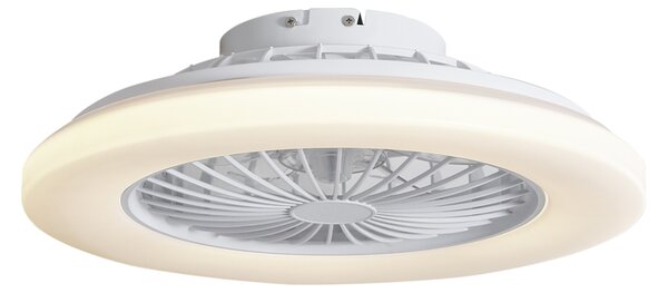 Mennyezeti ventilátor fehér 48,5 cm LED-del, Kelvinben dimmelhető, távirányítóval - Clemo