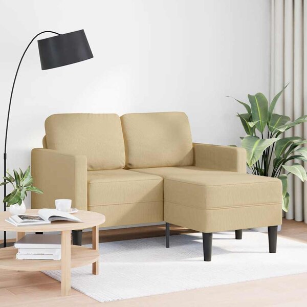 Szürke-zöld vászon 2 üléses kanapé L-alakú kanapéval 125 cm