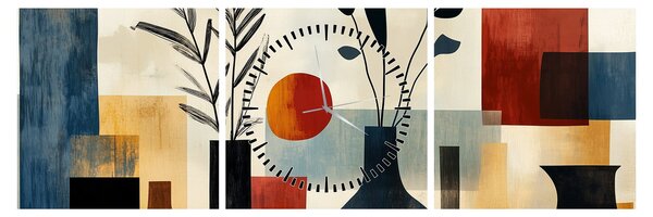 Kép - Kubista vázák (órával) (90x30 cm)