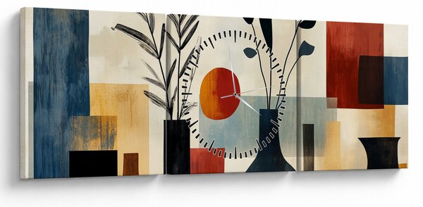 Kép - Kubista vázák (órával) (90x30 cm)