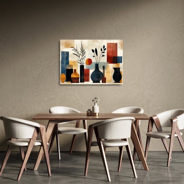 Üveg kép - Kubista vázák (70x50 cm)