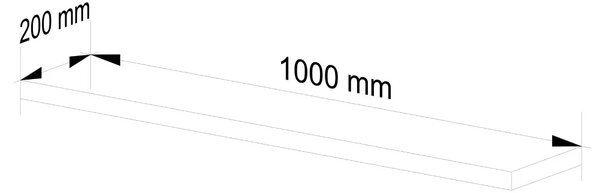 Fali polc 100 cm OLANIRA - égerfa