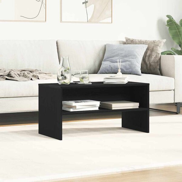 Fekete tölgy színű szerelt fa TV-szekrény 80 x 40 x 40 cm