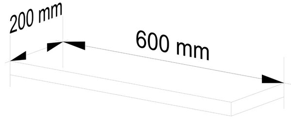 Fali polc 60 cm OLANIRA - égerfa