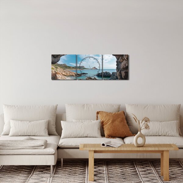 Kép - Barlang a tenger mellett (órával) (90x30 cm)