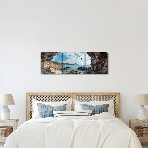 Kép - Barlang a tenger mellett (órával) (90x30 cm)