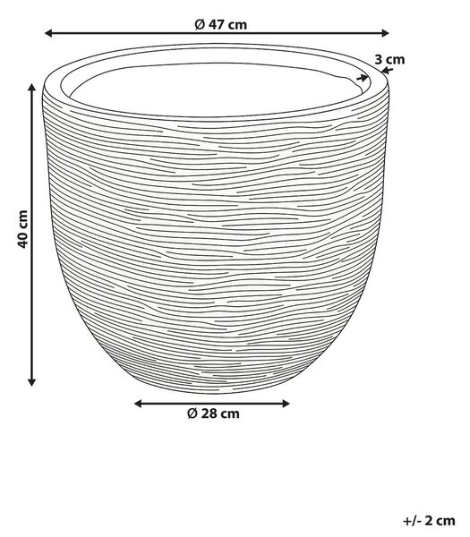 Virágcserép LIXOURI 47 cm Világosszürke
