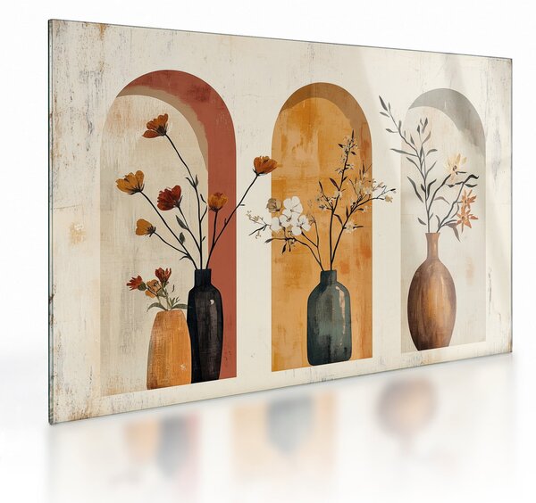 Üveg kép - Vázák boltívekben (70x50 cm)