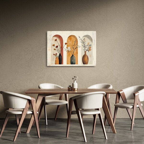 Üveg kép - Vázák boltívekben (70x50 cm)