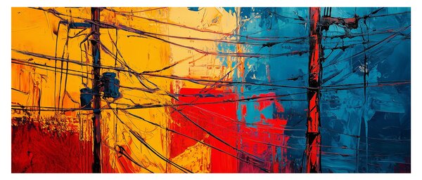Kép - Absztrakt elektromos vezetékek (120x50 cm)