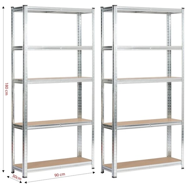 Fém polckészlet otthonra 90 cm QARIAN - ezüst
