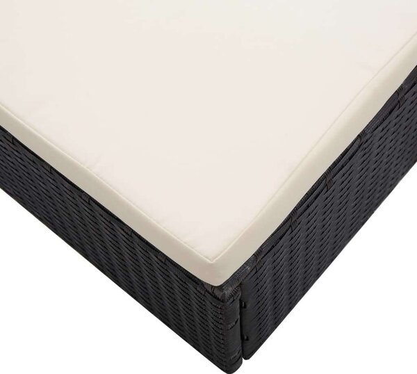 VidaXL Polyrattan Kerti Pihenőszett - 2 részes - Fekete