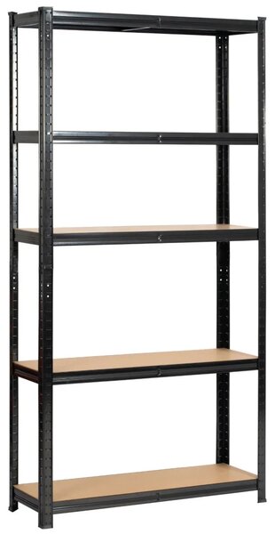 Fém polckészlet otthonra 90 cm QARIAN - fekete
