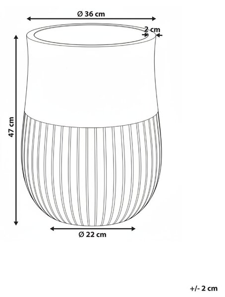 Virágcserép PYLAROS 36 cm Szürke