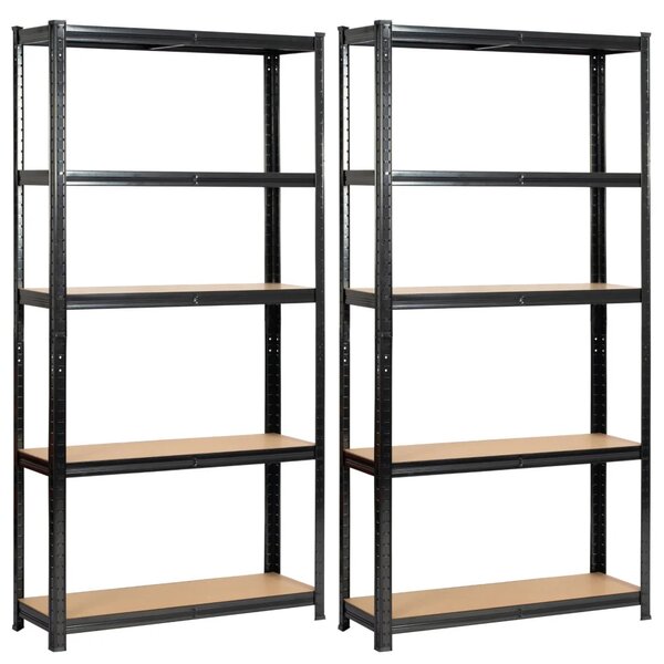 Fém polckészlet otthonra 90 cm QARIAN - fekete