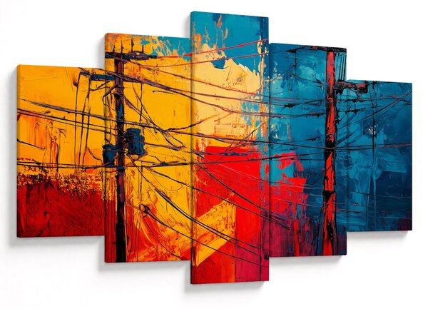 Kép - Absztrakt elektromos vezetékek (150x105 cm)