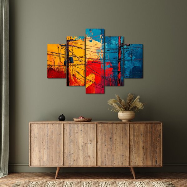 Kép - Absztrakt elektromos vezetékek (150x105 cm)