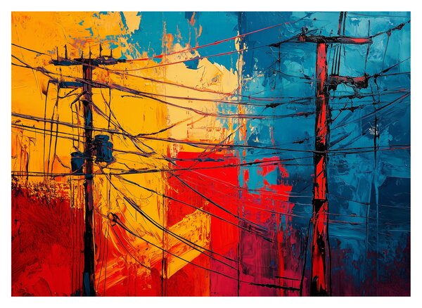 Kép - Absztrakt elektromos vezetékek (70x50 cm)