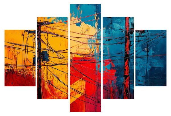 Kép - Absztrakt elektromos vezetékek (150x105 cm)