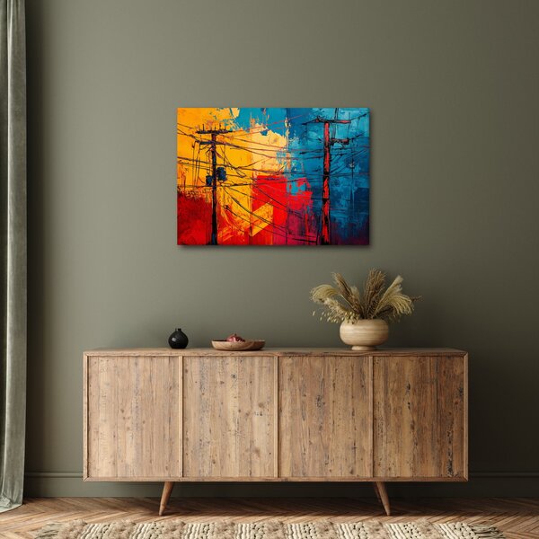 Kép - Absztrakt elektromos vezetékek (70x50 cm)