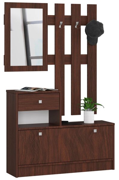 SIRIEL előszobai fal tükörrel - wenge