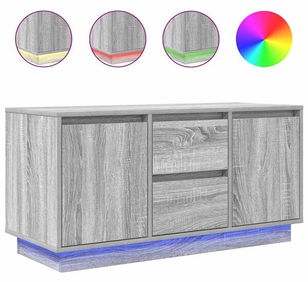 Szürke sonoma színű TV-szekrény LED-lámpákkal 100x41x50 cm