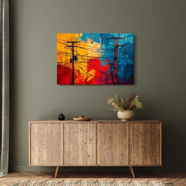 Kép - Absztrakt elektromos vezetékek (90x60 cm)