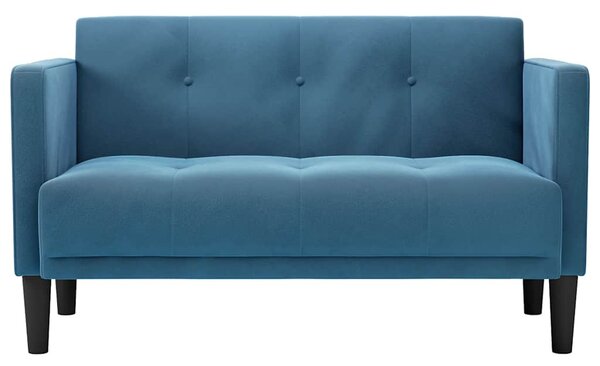 Kék bársony loveseat kanapé 111 cm