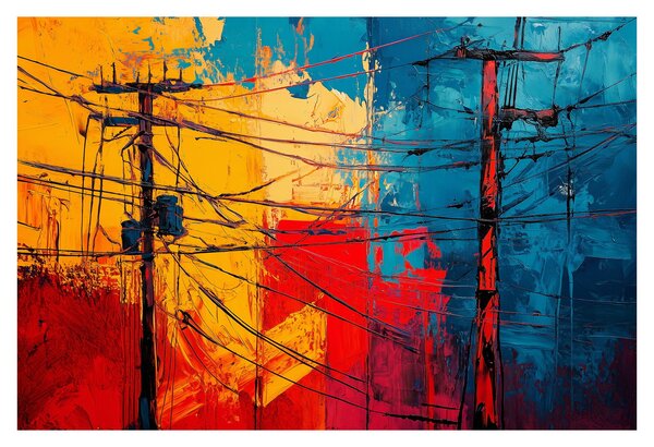 Kép - Absztrakt elektromos vezetékek (90x60 cm)