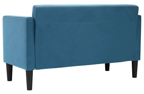 Kék bársony loveseat kanapé 111 cm