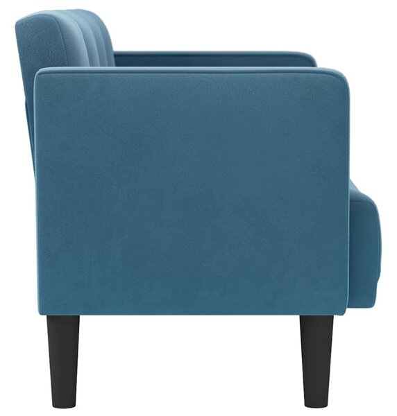Kék bársony loveseat kanapé 111 cm
