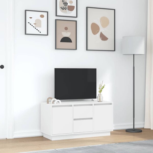 Fehér TV-szekrény LED-lámpákkal 100x41x50 cm