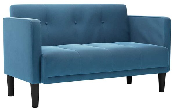 Kék bársony loveseat kanapé 111 cm