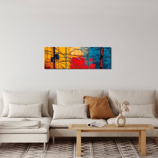 Kép - Absztrakt elektromos vezetékek (órával) (90x30 cm)