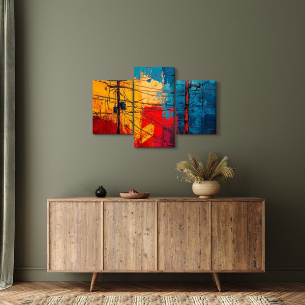 Kép - Absztrakt elektromos vezetékek (90x60 cm)