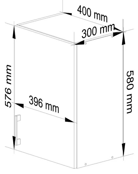 TRIVORA felső konyhaszekrény - szélesség 40 cm, fehér / sonoma tölgy