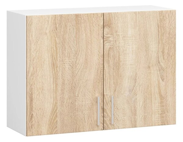 TRIVORA felső konyhaszekrény - szélesség 80 cm, fehér / sonoma tölgy