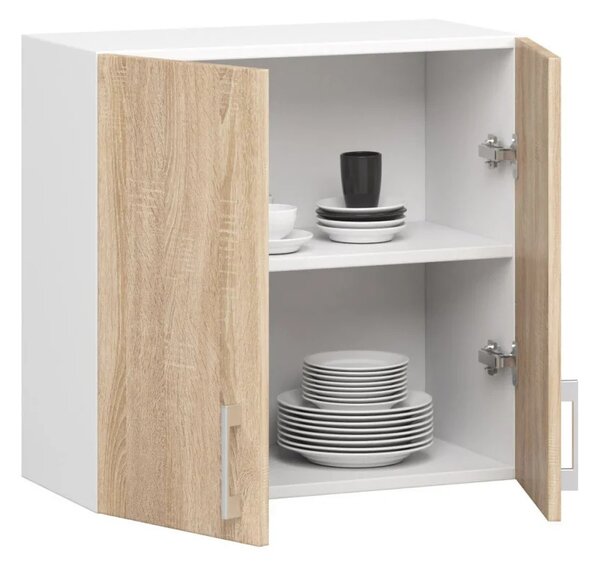 TRIVORA felső konyhaszekrény - szélesség 60 cm, fehér / sonoma tölgy