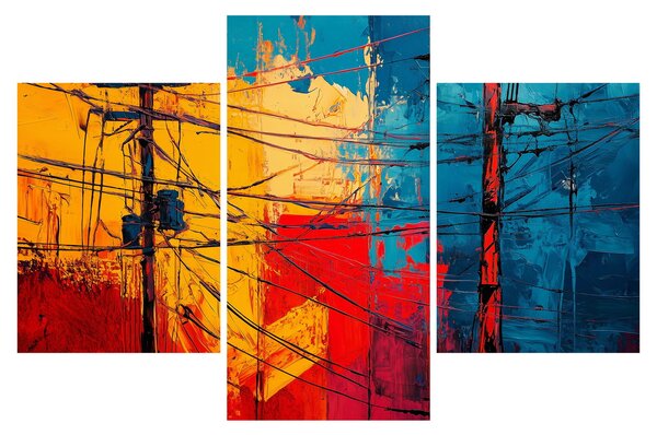 Kép - Absztrakt elektromos vezetékek (90x60 cm)