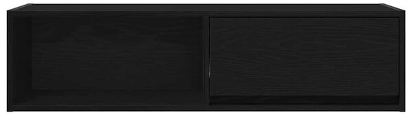 2 db fekete tölgy színű szerelt fa TV-szekrény 100x31x25,5cm
