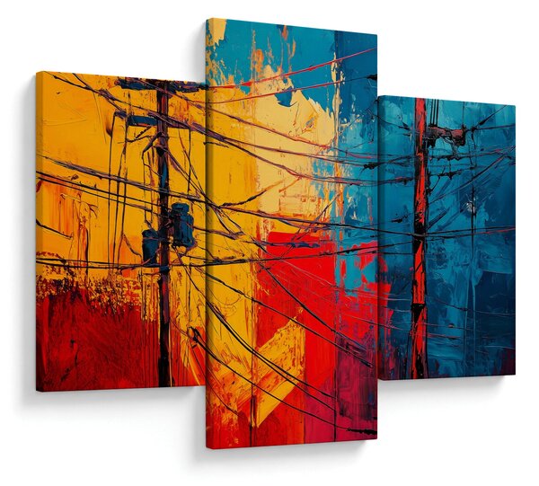 Kép - Absztrakt elektromos vezetékek (90x60 cm)