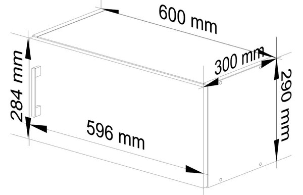 TRIVORA felső páraelszívó szekrény - szélesség 60 cm, fehér / sonoma tölgy